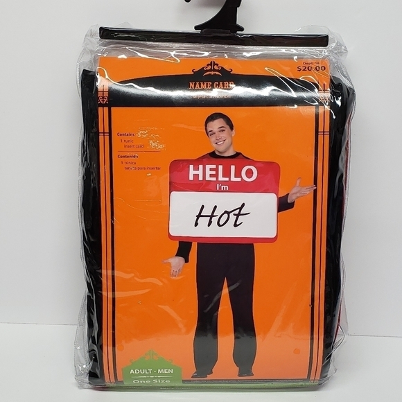 Hello Name Card Halloween Costume Mens One Size - Picture 1 of 6